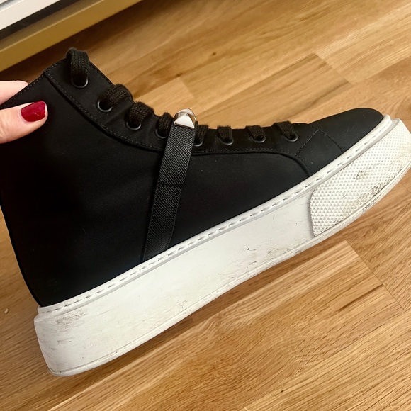 Prada tessuto studded black high top sneaker - Picture 6 of 10